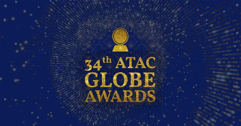 34 ATAC Globe Awards Hero 1920×1005 Text: 34 ATAC Globe Awards Hero Image: Blue background with radial gold shine